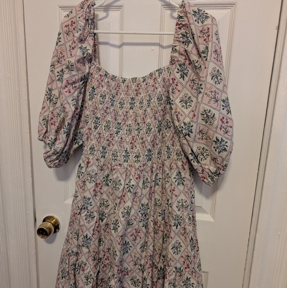 Eloquii Floral Puff Sleeve Dress